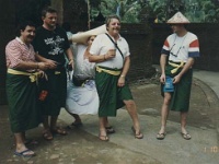 IDN Bali 1990OCT WRLFC WGT 018  We didn't expect Coxy to be overcome by the moment and start to put a floor show on. Are you trying to tell us something Coxy??? : 1990, 1990 World Grog Tour, Asia, Bali, Date, Indonesia, Month, October, Places, Rugby League, Sports, Wests Rugby League Football Club, Year