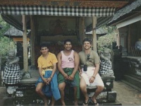 IDN Bali 1990OCT WRLFC WGT 021  Fair dinkum, I reckon Dowlo could pass as a local, no dramas at all. Ain't much hope for the other two larrikins though. : 1990, 1990 World Grog Tour, Asia, Bali, Date, Indonesia, Month, October, Places, Rugby League, Sports, Wests Rugby League Football Club, Year