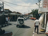 IDN Bali 1990OCT WRLFC WGT 084  This is the main street of Kuta. Pretty narrow and very crowded at night. : 1990, 1990 World Grog Tour, Asia, Bali, Date, Indonesia, Month, October, Places, Rugby League, Sports, Wests Rugby League Football Club, Year