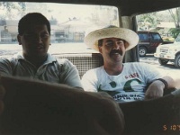 IDN Bali 1990OCT WRLFC WGT 093  Manute and El Gringo Roy the Boy. : 1990, 1990 World Grog Tour, Asia, Bali, Date, Indonesia, Month, October, Places, Rugby League, Sports, Wests Rugby League Football Club, Year