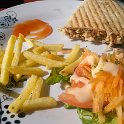 MAR MAR Marrakesh 2017JAN05 MorrocanHouse 011  While the others visited the "golden arches", I chowed down on some local grub for 20 dirham's or $7 AUD. : 2016 - African Adventures, 2017, Africa, Date, January, Marrakesh, Marrakesh-Safi, Month, Moroccan House Hotel, Morocco, Northern, Places, Trips, Year