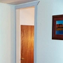 USA ID Boise 7011WAshland GF Lounge 2003JAN18 009  The trim's done and a new red oak stoop/stair tread is installed. : 2003, 7011 West Ashland, Americas, Boise, Idaho, January, Lounge Room, North America, USA