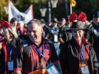 NZL CAN Christchurch 2018APR22 GO StreetParade 060 : - DATE, - PLACES, - SPORTS, - TRIPS, 10's, 2018, 2018 - Kiwi Kruisin, 2018 Christchurch Golden Oldies, April, Canterbury, Christchurch, Christchurch Netball Courts, Day, Golden Oldies Rugby Union, Month, New Zealand, Oceania, Rugby Union, Street Parade, Sunday, Year