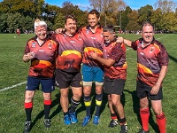 NZL CAN Christchurch 2018APR25 GO Gameday02 009 : - DATE, - PLACES, - SPORTS, - TRIPS, 10's, 2018, 2018 - Kiwi Kruisin, 2018 Christchurch Golden Oldies, Alice Springs Dingoes Rugby Union Football CLub, Alice Springs Dingoes Rugby Union Football Club, April, Canterbury, Christchurch, Day, Gameday 2, Golden Oldies Rugby Union, Month, New Zealand, Oceania, Rugby Union, South Hagley Park, Teams, Wednesday, Year