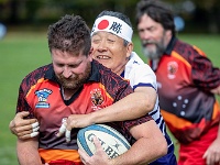 NZL CAN Christchurch 2018APR27 GO Dingoes v GunmaWakuwaku 022 : - DATE, - PLACES, - SPORTS, - TRIPS, 10's, 2018, 2018 - Kiwi Kruisin, 2018 Christchurch Golden Oldies, Alice Springs Dingoes Rugby Union Football Club, April, Canterbury, Christchurch, Day, Friday, Golden Oldies Rugby Union, Gunma Wakuwaku, Japan, Month, New Zealand, Oceania, Rugby Union, South Hagley Park, Teams, Year