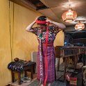GTM SO Panajachel 2019APR30 037  Jose also had his daughter Michelle demonstrate how a traditional 25 millimetre ( 1 inch ) wide by up to 24 metre ( 79 foot ) long cotton belt is worn as a wide brimmed hat, which in all honesty - was quite interesting. : - DATE, - PLACES, - TRIPS, 10's, 2019, 2019 - Taco's & Toucan's, Americas, April, Central America, Day, Guatemala, Month, Panjanchel, Restaurante Jose Pingüinos, Sololá, Southwest, Tuesday, Year