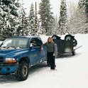 USA ID McCall 2002JAN19 001  No it's not Vana, it's my better half and designated driver - Stacy. : 2002, 2002 - 3rd Annual Bed & Sled, Idaho, January, McCall, North America, USA