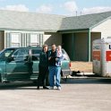 USA ID TwinFalls 2002MAR02 001  Dash with his wife Christine and their daughter Alyssa outside their house in Twin Falls. : 2002, 2002 - Booze Bothers Tour, Americas, Idaho, March, North America, Twin Falls, USA