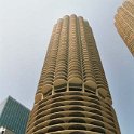 USA IL Chicago 2003JUN07 RiverTour 014  These two towers ar the  Marina City  complex where you can find the  House Of Blues . : 2003, Americas, Chicago, Illinois, June, North America, USA