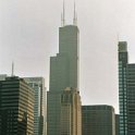 USA IL Chicago 2003JUN07 RiverTour 021  The tall building in the middle is the Sear Tower, while the one to it's right is Boeing headquarter with boasts the world highest clock tower. : 2003, Americas, Chicago, Illinois, June, North America, USA