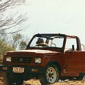 AUS NT AliceSprings 1991AUG TheWidowmaker 006  The Holden Drover was balanced on only two wheels. : 1991, Alice Springs, August, Australia, Date, Month, NT, Places, The Widowmaker, Year