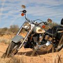AUS NT AliceSprings 2004MAY20 015  Steery's done a great job accessorizing his Hog and once it warms up, it's a pleasure to ride. : 2004, 2004 - The "Get Fluxed" Australian Tour, Alice Springs, Australia, Date, May, Month, NT, Places, Trips, Year