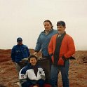 AUS NT AyersRock 1993MAY 008  Bekah, Marcie and Fitzy at the top of the rock. : 1993, Australia, Ayers Rock, May, NT