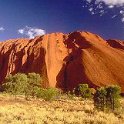 AUS NT AyersRock 1993MAY 011  A different bit of sunlight dramatically changes the whole look and feel of "The Rock". : 1993, Australia, Ayers Rock, May, NT