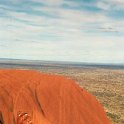 AUS NT AyersRock 2001JUL12 015  "The Rock" is 9.4 kilometers (5.8 miles) if you walk around it. : 2001, 2001 The "Gruesome Twosome" Australian Tour, Australia, Ayers Rock, July, NT