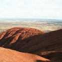 AUS NT AyersRock 2001JUL12 036  The first time I climbed this thing was back in June 1993 and it literally pissed down rain. It took over 3 hours to get down, where as on this day it took me only 22 minutes. : 2001, 2001 The "Gruesome Twosome" Australian Tour, Australia, Ayers Rock, July, NT