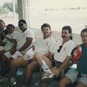 AUS NT Darwin 1990SEPT28 WRLFC WGT 004  Shaun "Mary" Frerichs, Johnny "Dowlo" Dowling, Wayne "Manu" Kani, David "Bulldog" Cox, Tony "Roy the Boy" O'Donahue & Tony "Powelly" Powell (he was playing for United at the time). : 1990, 1990 World Grog Tour, Australia, Darwin, NT, Rugby League, September, Wests Rugby League Football Club