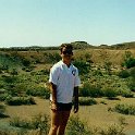 AUS NT Henbury 1992 MeteoriteCraters 002  The craters were formed by the impact of a swarm of meteors about 4700 years ago. The 2 largest craters overlap forming a crater about 120m x 160m (390 x 530 ft) and about 15 meters (50 ft) deep. : 1992, Australia, Date, Henbury, Meteorite Craters, NT, Places, Year