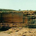 AUS NT KingsCanyon 1992 009  The sheer cliff faces are permanently scarred with the efforts of the wind, rain and time. : 1992, Australia, Date, Kings Canyon, NT, Places, Year