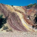 AUS NT OchrePits 2001JUL11 007  I think it kind of neat to see the "veins" of color pigments. : 2001, 2001 The "Gruesome Twosome" Australian Tour, Australia, Date, July, Month, NT, Ochre Pits, Places, Trips, Western MacDonnells, Year