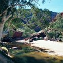 AUS NT OrmistonGorge 2001JUL11 002  The Ormiston Gorge and Pound National Park is one of the most colourful spots in the MacDonnell Ranges. : 2001, 2001 The "Gruesome Twosome" Australian Tour, Australia, Date, July, Month, NT, Ormiston Gorge, Places, Trips, Western MacDonnells, Year