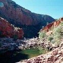 AUS NT OrmistonGorge 2001JUL11 008  The area known as the "pound" is located behind the gorge. It's basically a basin shaped natural amphitheater. : 2001, 2001 The "Gruesome Twosome" Australian Tour, Australia, Date, July, Month, NT, Ormiston Gorge, Places, Trips, Western MacDonnells, Year