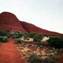 AUS NT TheOlgas 2001JUL13 006  The tallest rock, Mount Olga, is 546 meters (1791 feet) high, which is nearly 200 meters (656 feet) higher than Ayers Rock. : 2001, 2001 The "Gruesome Twosome" Australian Tour, Australia, Date, July, Month, NT, Places, The Olgas, Trips, Year