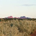 AUS NT TheOlgas 2001JUL13 012  Check out the different colours on the Olgas caused by the clouds. : 2001, 2001 The "Gruesome Twosome" Australian Tour, Australia, Date, July, Month, NT, Places, The Olgas, Trips, Year