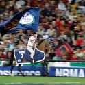 AUS QLD Brisbane 2004MAY28 Broncos 007  Every time the Broncos scored, this bloke would gallop his donkey around the paddock. : 2004, 2004 - The "Get Fluxed" Australian Tour, Australia, Brisbane, Brisbane Broncos, Date, May, Month, NRL, Places, QLD, Rugby League, Sports, St George Illawarra Dragons, Suncorp Stadium, Trips, Year