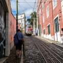 EU PRT LIS Lisbon 2017JUL10 002  We followed the tracks of Ascensor da Glória ( Funicular Gloria ) on its journey up to Bairro Alto. : 2017, 2017 - EurAisa, DAY, Europe, Funicular Gloria, July, Lisboa, Lisbon, Monday, Portugal, Southern Europe