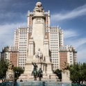 EU ESP MAD Madrid 2017JUL17 023  The   Monumento A Cervantes   ( Cervantes Monument ) located in   Plaza de España   ( Spain Square ). : 2017, 2017 - EurAisa, DAY, Europe, July, Madrid, Monday, Monumento A Cervantes, Plaza de España, Southern Europe, Spain